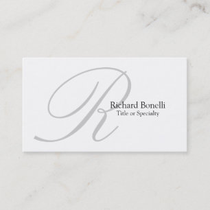 White Gray Monogram Consultant Business Card Visitenkarte