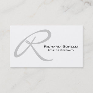 White Gray Monogram Consultant Business Card Visitenkarte