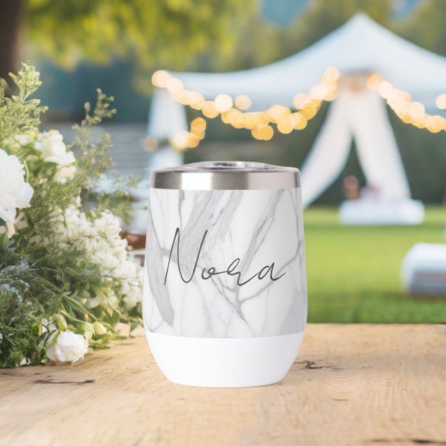 White Gray Personalized Marble Texture (Hochzeit (gedreht))