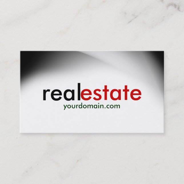 White Gray Real Anwesen Agent Business Card Visitenkarte (Vorderseite)