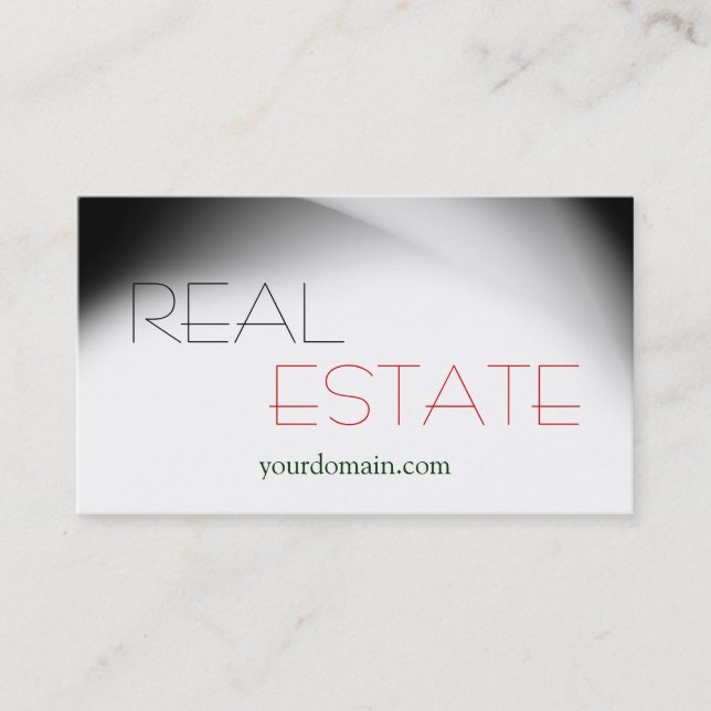 White Gray Real Anwesen Agent Trendy Business Card Visitenkarte (Vorderseite)