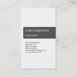 White Gray Strip Attraktive Charm Business Card Visitenkarte