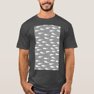 White Gray Whales Pattern T-Shirt