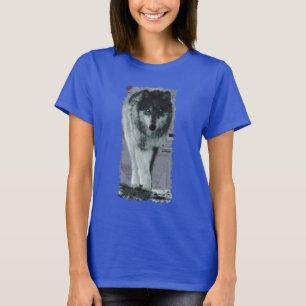 White Gray Wolf Wildlife Art T-Shirt