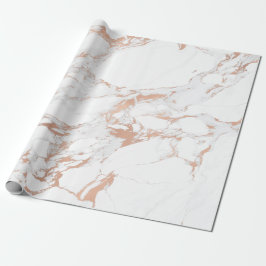 White GrayPink Rose Gold Blush Carrara Marmor Lux Geschenkpapier