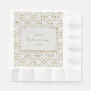 White Great Gatsby Art Deco Gold Hochzeit Serviette