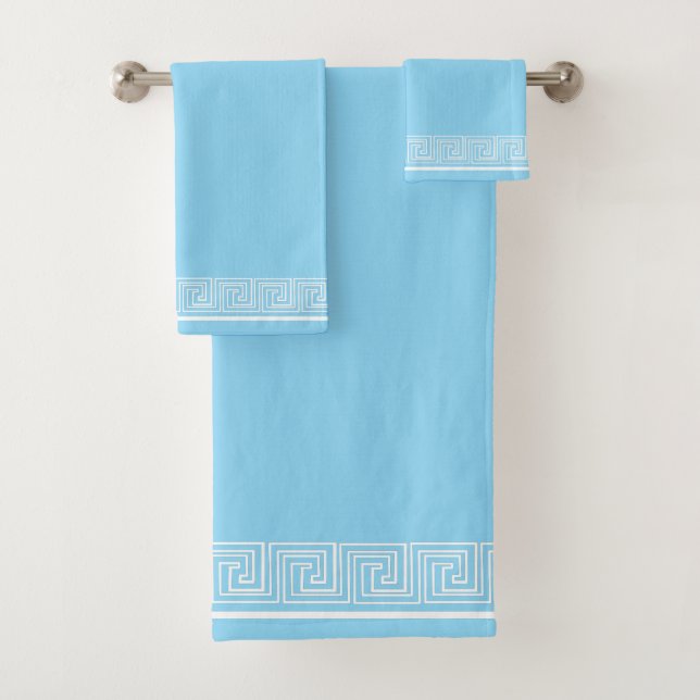 White Grecian Frieze Design Badhandtuch Set (Insitu)
