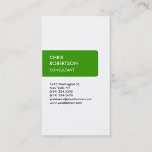 White Green Attraktive Charming Business Card Visitenkarte