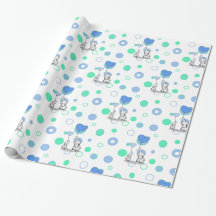 White Green Blue Elephants Holloons Geschenk W