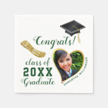 White Green Gold Class 2025 Graduate Abschluss