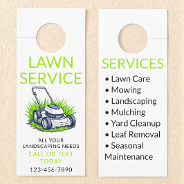 White Green Lawn Care and Service Professional Türanhänger
