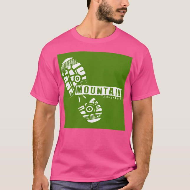 White Green Man Step Mountain Adventure Active T-Shirt (Vorderseite)