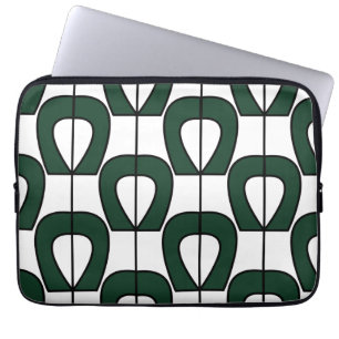 White Green Modern Geometric Cool Abstrakt Laptopschutzhülle