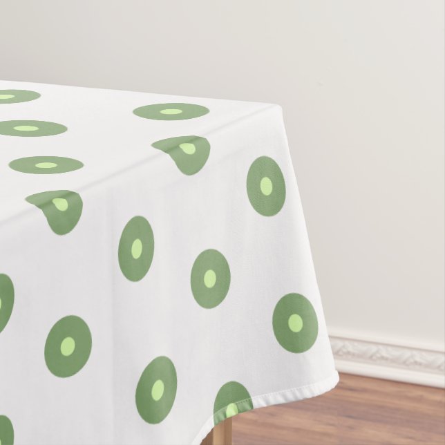 White Green Polka Dots Tischdecke (Beispiel)