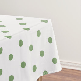 White Green Polka Dots Tischdecke