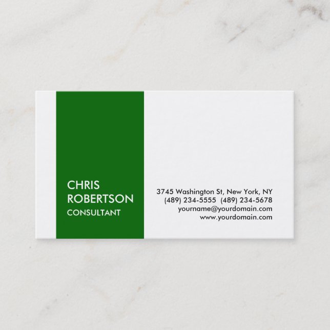 White Green Strip attraktive Charm Business Card Visitenkarte (Vorderseite)