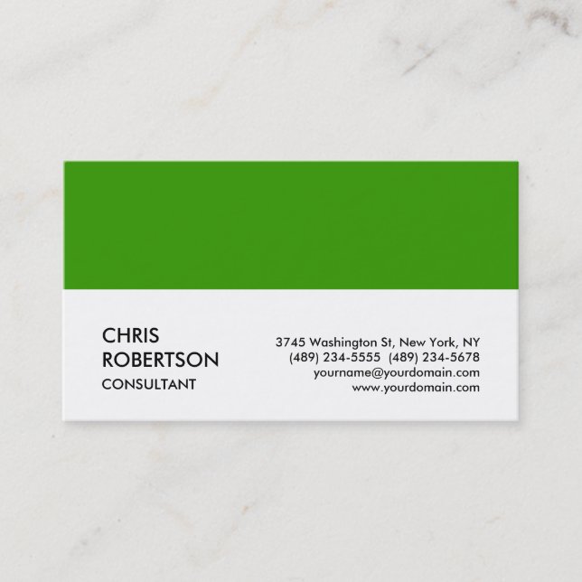 White Green Strip attraktive Charm Business Card Visitenkarte (Vorderseite)