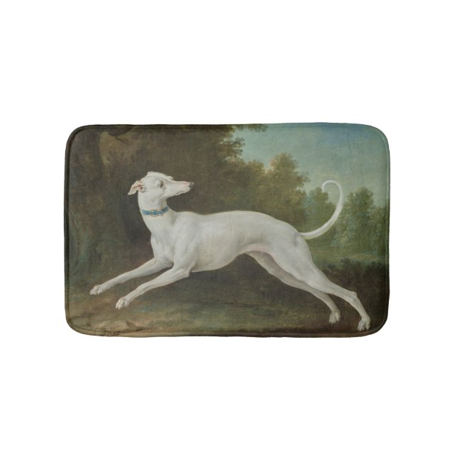 White Greyhound Dog (von Jean-Baptiste Oudry) Badematte (Vorderseite)