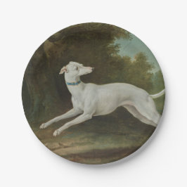 White Greyhound Dog (von Jean-Baptiste Oudry) Pappteller