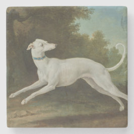 White Greyhound Dog (von Jean-Baptiste Oudry) Steinuntersetzer