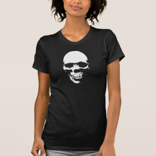 White Grim Sensenmann Skull T-Shirt