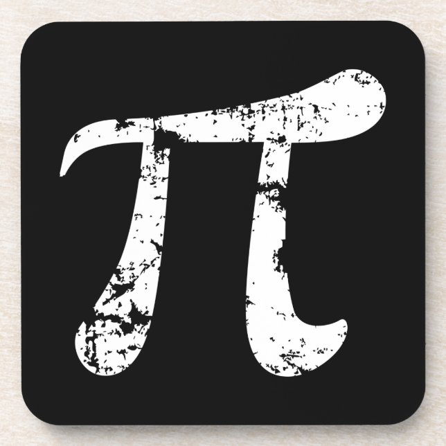White Grunge Pi Symbol Untersetzer (Vorderseite)