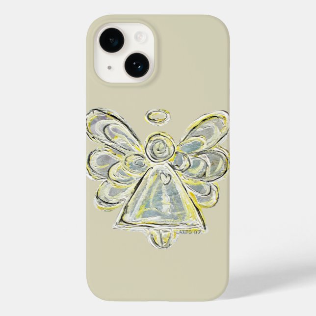 White Guardian Angel Art Custom iPhone Case (Rückseite)