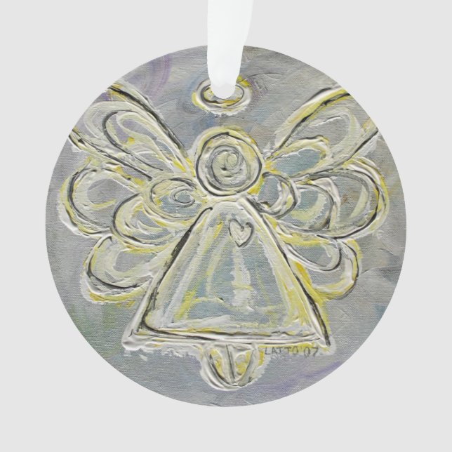 White Guardian Angel - ein Geschenk an den Feierta Ornament (Vorderseite)