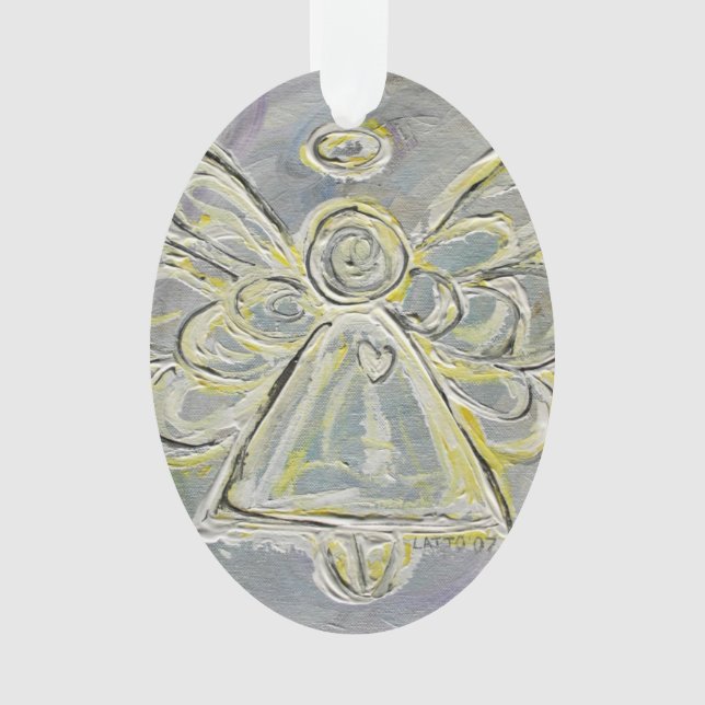 White Guardian Angel - ein Geschenk an den Feierta Ornament (Vorderseite)