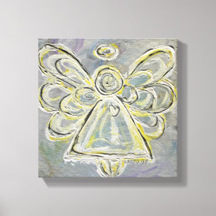 White Guardian Angel Wrapped Canvas Wall Art Leinwanddruck