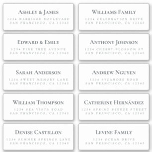White Guest Address Labels BESTELLEN 6" oder 8"!