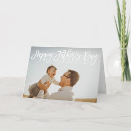 White Hand Lettered Script Happy Vatertag Card Karte