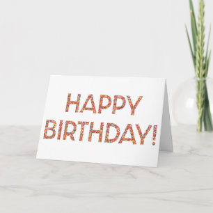 White Happy Birthday Rainbow Sprinkles Karte