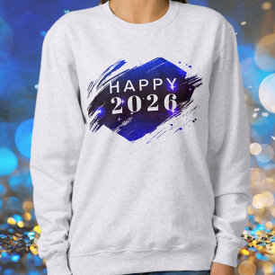 White Happy New Year Holiday Sweatshirt