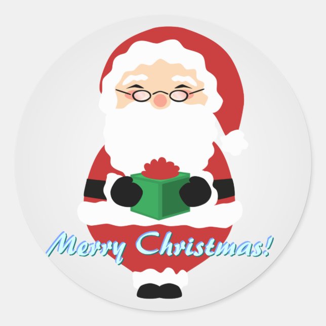 White Happy Santa Stickers (Vorderseite)
