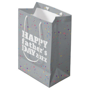 White Happy Vatertag Grunge Paint Spritzer Mittlere Geschenktüte