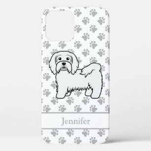 White Havanese Cartoon Dog Illustration & Name Case-Mate iPhone Hülle