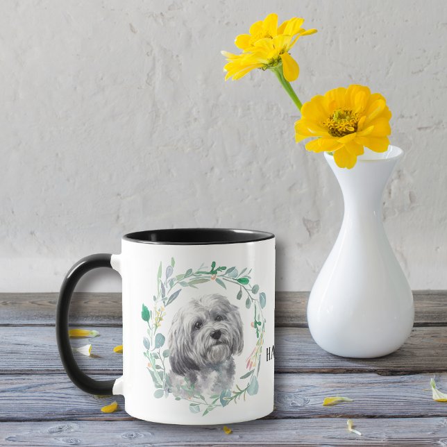 White Havanese Dog Wreath Tasse (Von Creator hochgeladen)