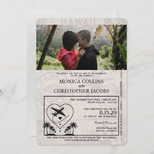 White Hawaii Pass Einladung zur Hochzeit
