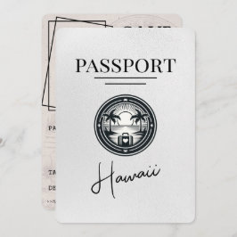 White Hawaii Passport Save the Date