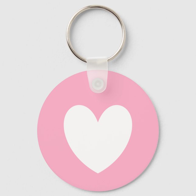 White Heart Keychain Schlüsselanhänger (Vorderseite)