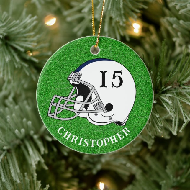 White Helmet Christmas Keramik Ornament (Baum)