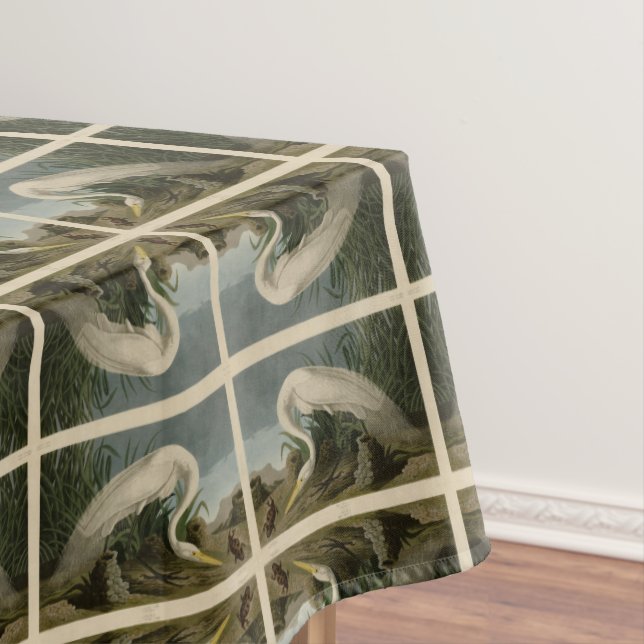 White Heron, Great Egret, Audubon Birds of America Tischdecke (Beispiel)