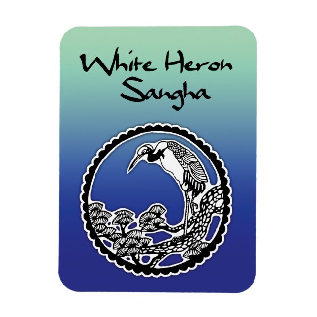 White Heron Sangha Kühlschrank Magnet 3x4" (Vertikal)