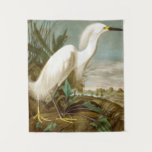 White Heron von John James Audubon Wandteppich