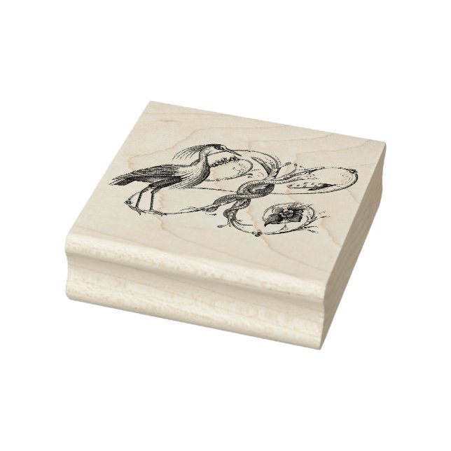 White Heron Wooden Briefmarke Gummistempel (Stempel)