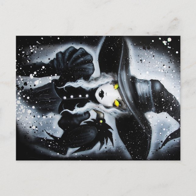 White Hexe Postcard Postkarte (Vorderseite)