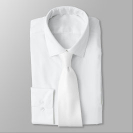 White Hidden Initials Solid Color Neck Tie Krawatte
