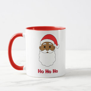White Ho Ho Ho African American Santa Claus Family Tasse
