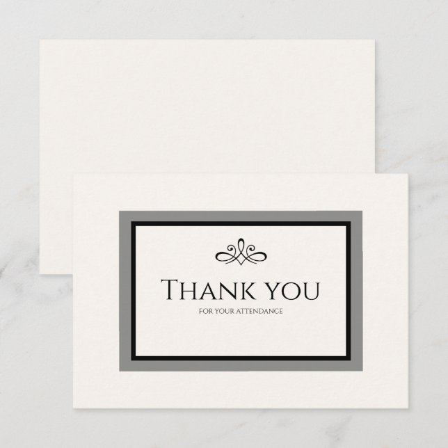 White Hochzeit Dankeschön Karte (Vorne/Hinten)